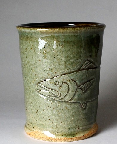 Hand Carved Kingfish Tumbler (a)