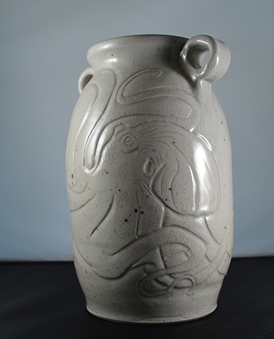 Hand Carved Octopus Vase (a)