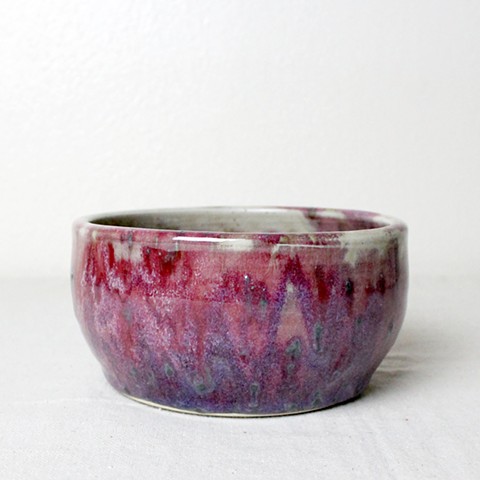 Red and Green Multi-glazed Bowl