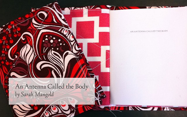 An Antenna Called the Body poetry chapbook by Sarah Mangold, Little Red Leaves Textile Series
