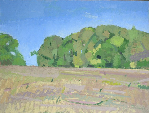 Oxford Community Park West #4, Oil on canvas mounted on panel, 11" X 14" 2023 