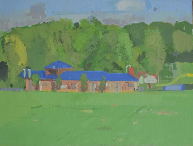 Oxford Community Park, East (in-progress) Oil on 2023 canvas mounted on panel 12' X 16"