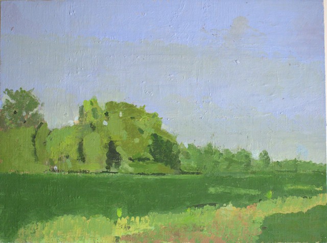 Oxford Community Park, West #1 Oil on canvas mounted on board 12" X 16"