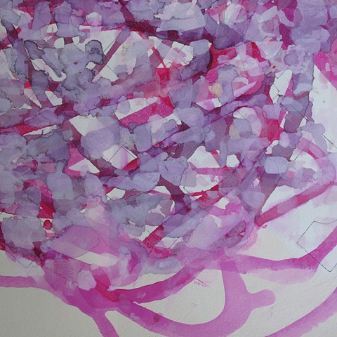 Untitled (magenta watercolor and gouache on paper