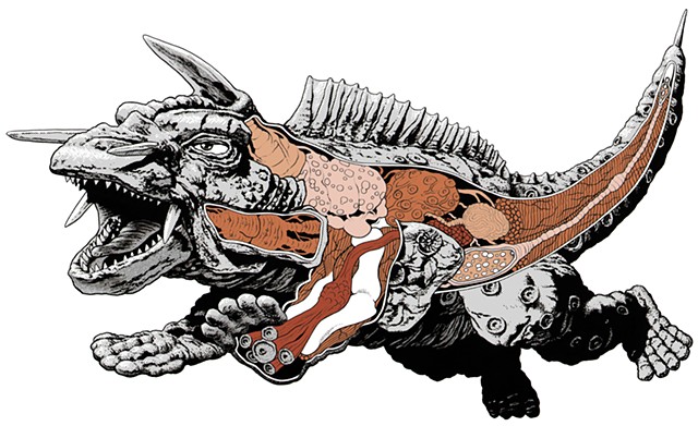 Jiger Gamera monsters kaiju anatomical