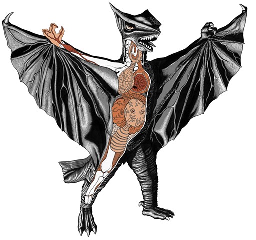 Gyaos Gamera monster kaiju anatomy