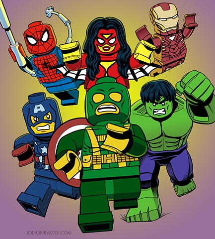 Lego Marvel Superheroes Spider-man Captain America Hydra Hulk Spider-woman Iron Man