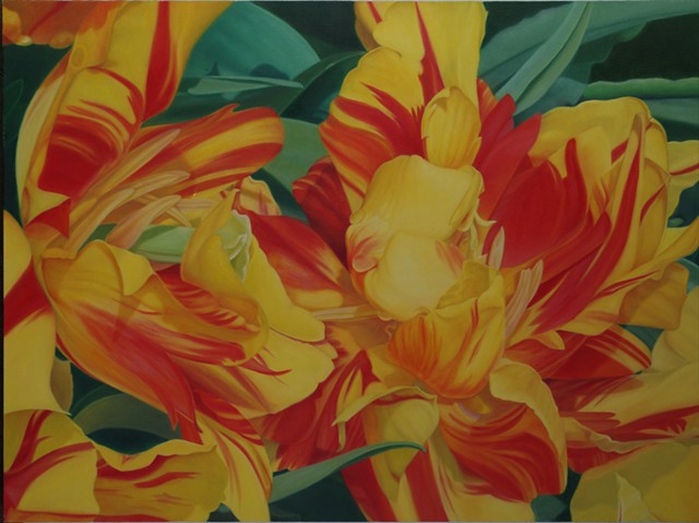 Parrot Tulips, 2012, Oil on canvas, 30" x 40"