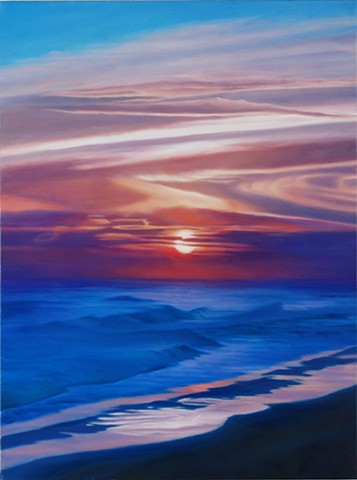 Gulf Sunset, 2010, Oil on canvas, 24" x 18"