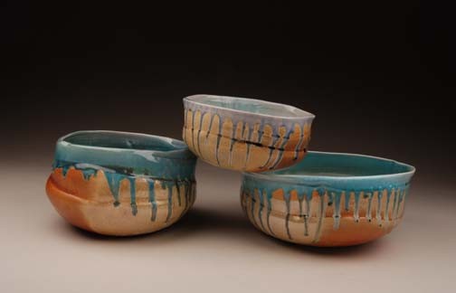 sand and sea bowls, salt fired porcelain