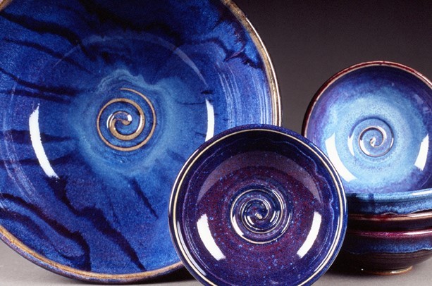 Porcelain Bowls and Stoneware Bowls with colorful glazes