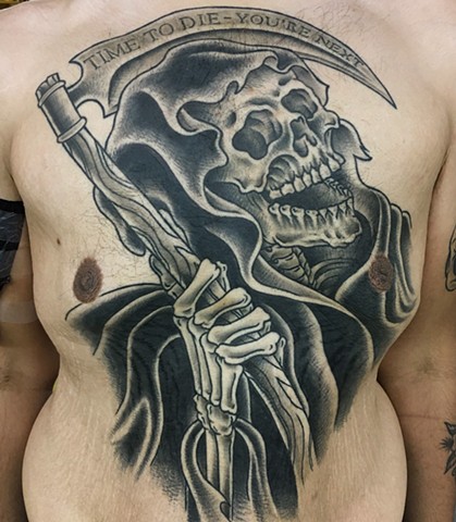 reaper tattoo, Void tattoo, dchc tattoo, time to die you're next, Tad Peyton tattoo, Jinx Proof Tattoo, Washington D.C. tattoo, Absolute Art Tattoo, Richmond Va tattoo