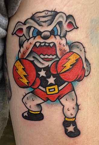 sailor jerry tattoo, traditional bulldog tattoo, Tad Peyton tattoo, Jinx Proof Tattoo, Washington D.C. tattoo, Absolute Art Tattoo, Richmond Va tattoo