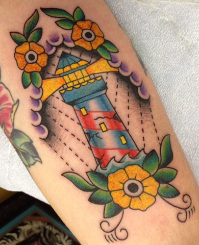 lighthouse tattoo, Tad Peyton tattoo, Jinx Proof Tattoo, Washington D.C. tattoo, Absolute Art Tattoo, Richmond Va tattoo