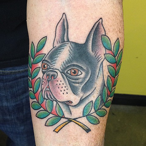 boston terrier tattoo, Tad Peyton tattoo, Jinx Proof Tattoo, Washington D.C. tattoo, Absolute Art Tattoo, Richmond Va tattoo