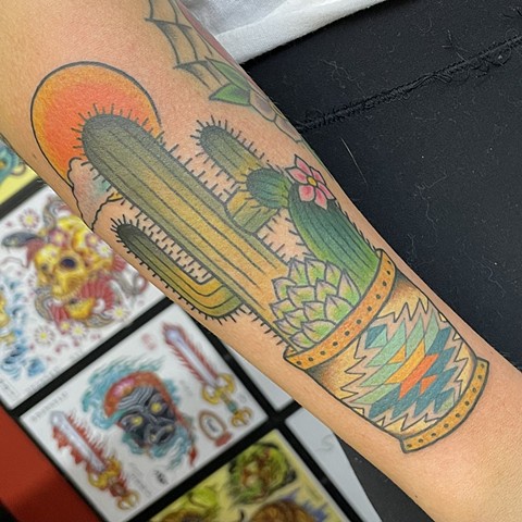 cactus tattoo, cacti tattoo, Tad Peyton tattoo, Jinx Proof Tattoo, Washington D.C. tattoo, Absolute Art Tattoo, Richmond Va tattoo