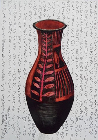 Red And Black Vase