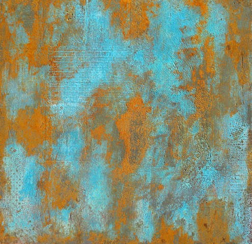 acrylic paint contemporary fine art abstract rust copper
