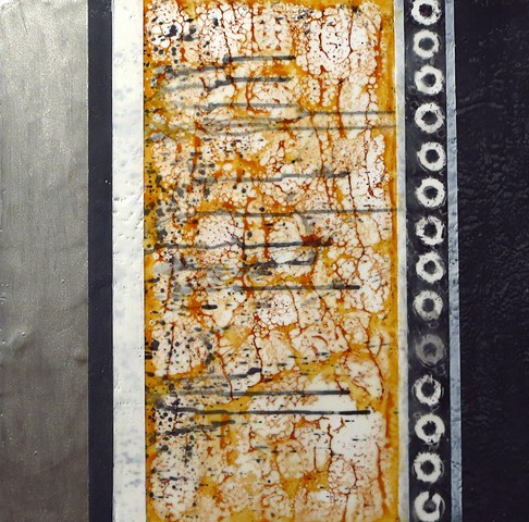 Original fine art encaustic beeswax, shellac and graphite on wood