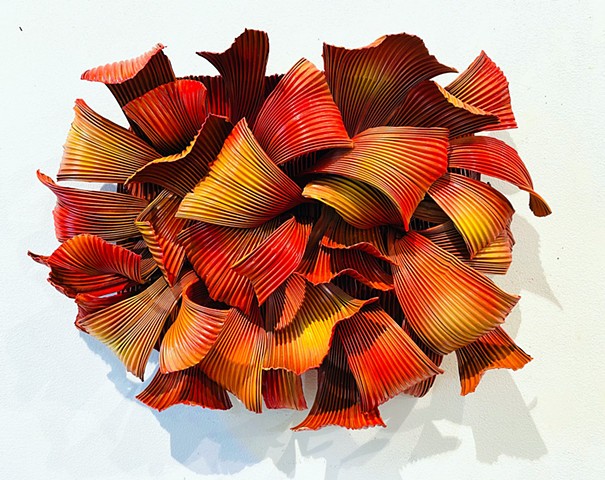 vibrant red wall sculpture is dimensional modern and contemporary