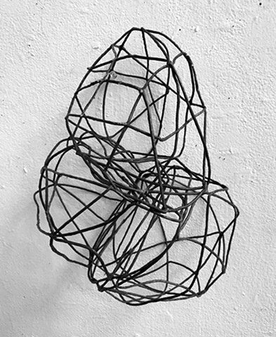 Line drawing wall sculpture 3-dimensional shadows temporary sculpture