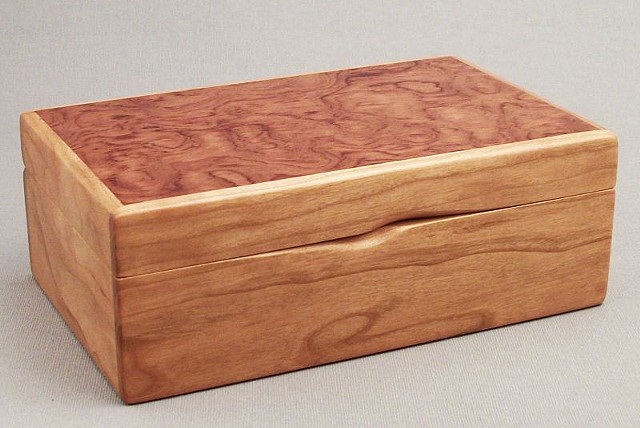hinged, inlaid, wood box