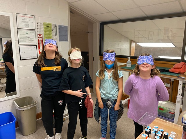 Beginning Sewing ages 8-11 made sleep masks after one lesson