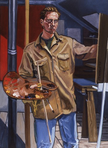 Self Portrait with Palette and Maul Stick, 1998
