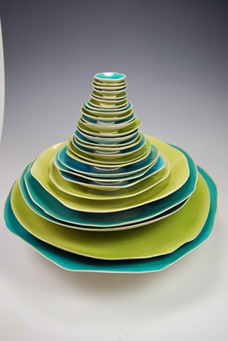 29 individual pieces, cone six porcelain, created by TeesdaleStudios
