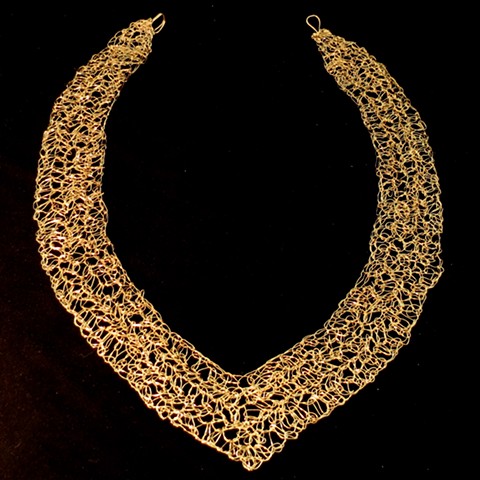 Hand Crocheted Collar with Hook and Eye