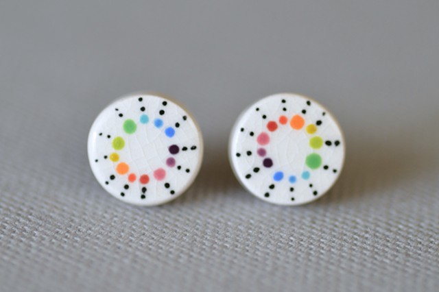 Colorwheel Dots, Post Earrings