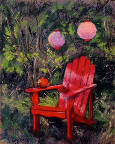 Summer, Lanterns, Lawn Chair, Red, Adirondack chair