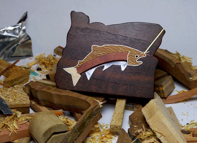You will always have a #Fish On with this Wooden Hand Made custom Trout inlay Belt Buckle