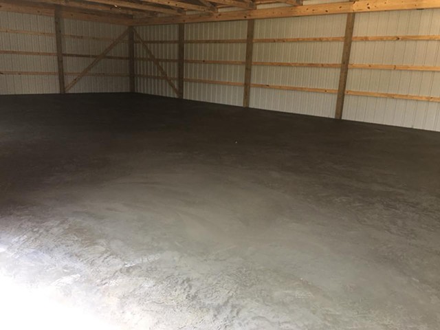Concrete flooring to finish out the barn