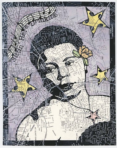 Cut paper portrait of Christine Kittrell by Lesley Patterson-Marx