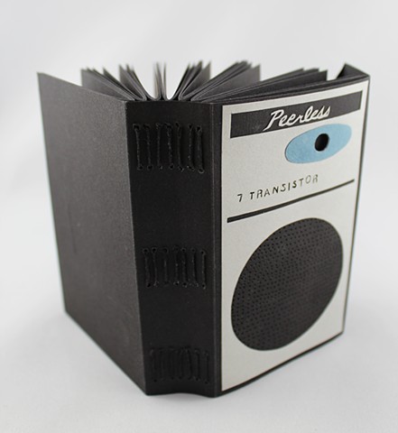 Paper transistor radio, cut paper, artist's book