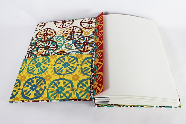 Handmade Book, Hand Printed Fabric
