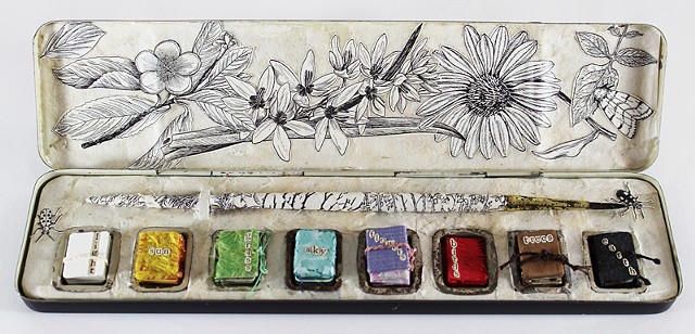 The miniature books within this paintbox are about the magnificent colors found in nature.