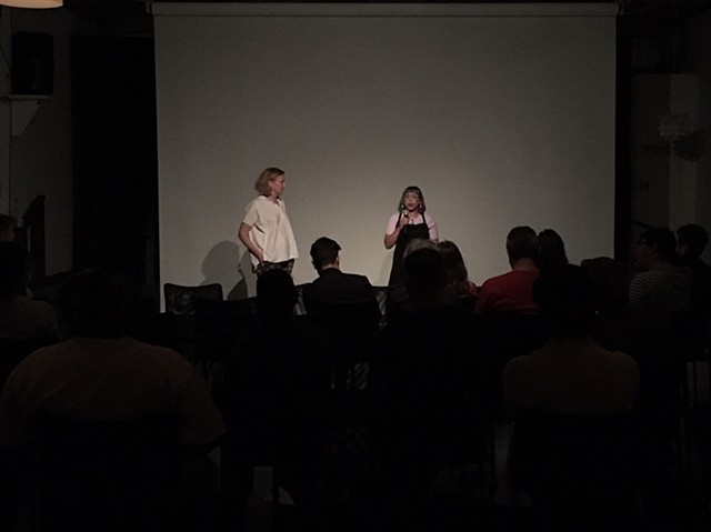 Documentation of event (featured is myself speaking about the program with curator Mary Magsamen)