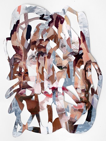 lacey mckinney, color, faces, women, figure, abstract, contemporary painting, oil, flesh, conceptual, feminist