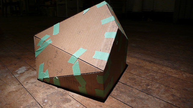 Cardboard mock up of shape