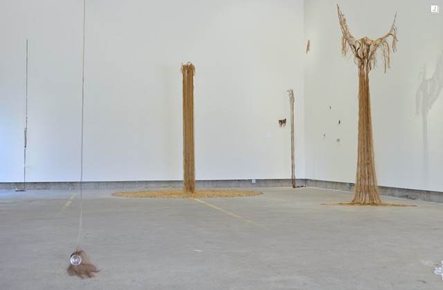 installation view of, "devolve", back of gallery 3S Artspace in Portsmouth, NH