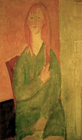 Seated Young Woman with Loose Hair