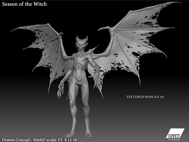 Season of the Witch: Baal conceptual sculpt, wing tears