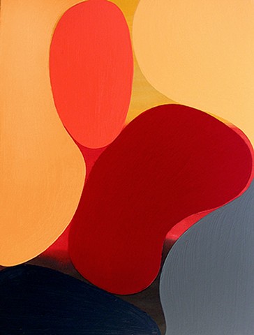 Gary Paller painting of organic shapes, warm bright colors by Gary Paller  acrylic on canvas