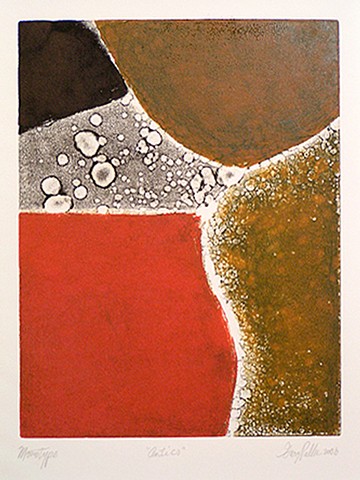 Gary Paller monotype on paper abstraction
