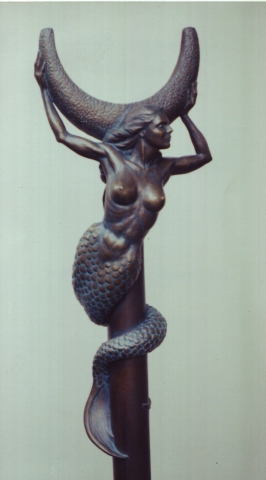Michelle Post, art, bronze, mermaid, boom crutch, Highwater Bronze