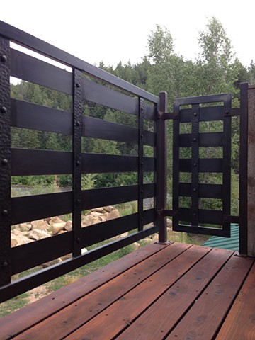 Modern forged/ fabricated steel custom metal railing