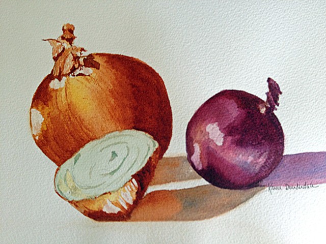 Onions in watercolor