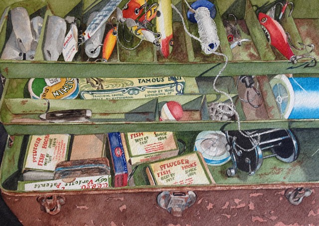 Hook, Line, and Sinker Tackle Box watercolor